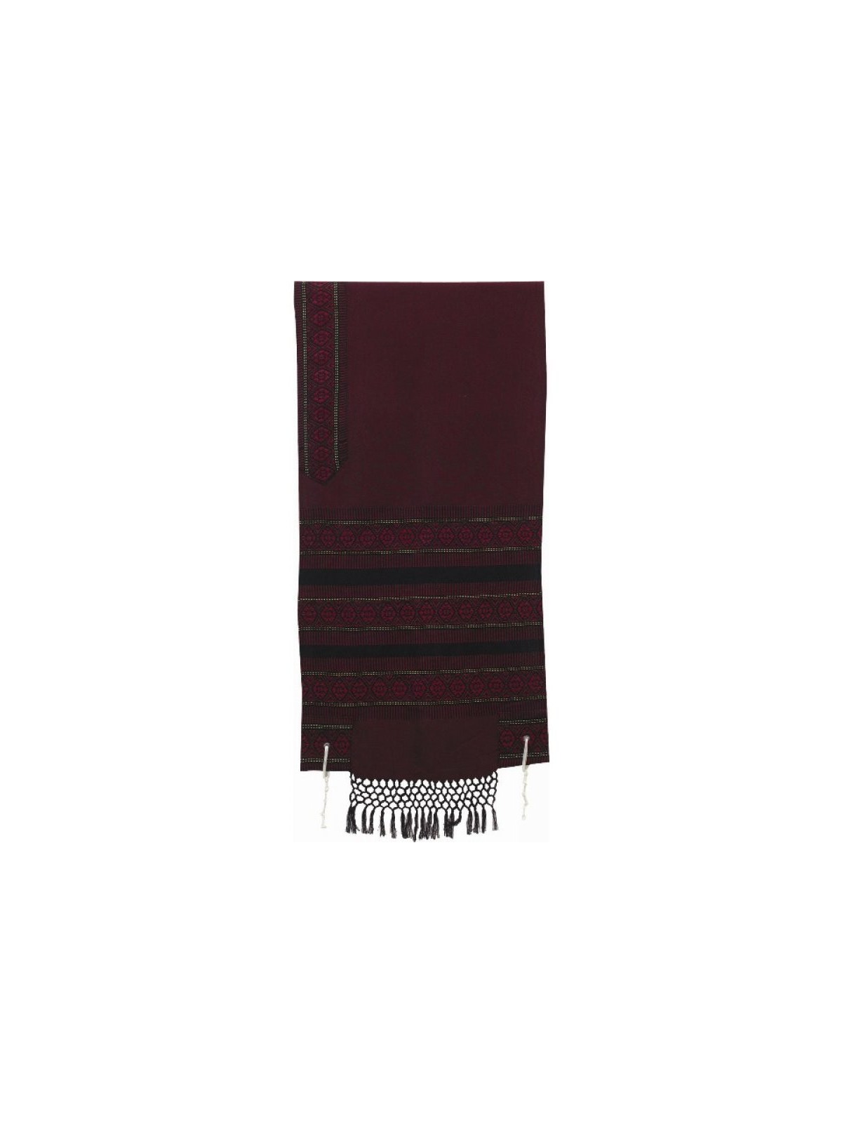 ריקמת אלימלך Handloom Woven Maroon Si... | ריקמת אלימלך טלית